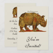  neushoorn Durer's Rhinoceros Antiek Kaart (Voorkant / Achterkant)