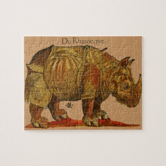  neushoorn Durer's Rhinoceros Antiek Legpuzzel (Horizontaal)