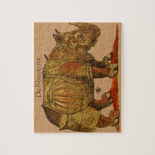  neushoorn Durer's Rhinoceros Antiek Legpuzzel (Verticaal)