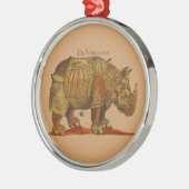  neushoorn Durer's Rhinoceros Antiek Metalen Ornament (Links)