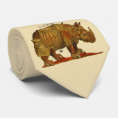 neushoorn Durer's Rhinoceros Antiek Stropdas (Opgerold)