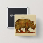  neushoorn Durer's Rhinoceros Antiek Vierkante Button 5,1 Cm (Voorkant /achterkant)