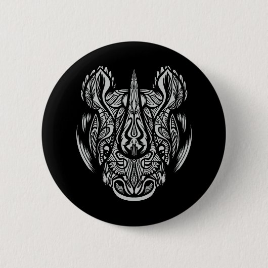 Neushoorn Gezicht Sierontwerp Ronde Button 5,7 Cm (Voorkant)