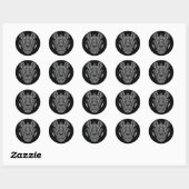 Neushoorn Gezicht Sierontwerp Ronde Sticker (Vel)