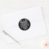 Neushoorn Gezicht Sierontwerp Ronde Sticker (Envelop)
