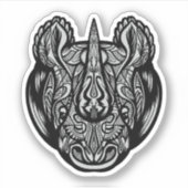 Neushoorn Gezicht Sierontwerp Sticker (Voorkant)