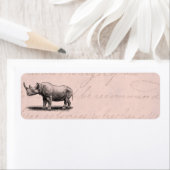  neushoorn illustratie neushoorn roze etiket (Insitu)