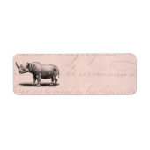  neushoorn illustratie neushoorn roze etiket (Voorkant)