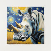 Neushoorn in de sterrenhemel wandkleed (Voorkant)