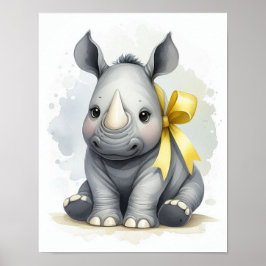 Neushoorn Jungle Peuterkamer Muur Kunst Poster