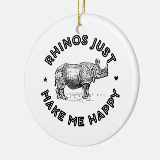neushoorn keramisch ornament (Links)