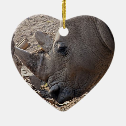Neushoorn Keramisch Ornament (Voorkant)