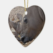 Neushoorn Keramisch Ornament (Links)