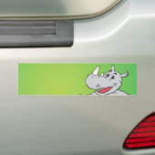 Neushoorn kop bumpersticker (Op auto)