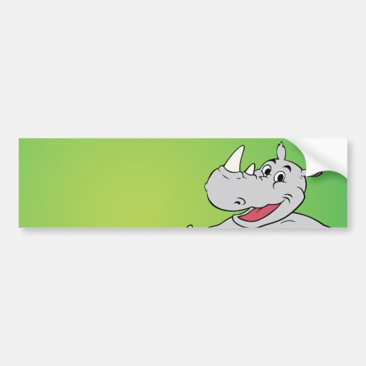 Neushoorn kop bumpersticker (Voorkant)