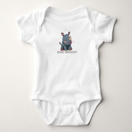 neushoorn kus! baby body romper (Voorkant)