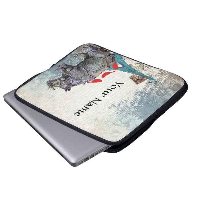  neushoorn laptop sleeve (Voorkant onderkant)