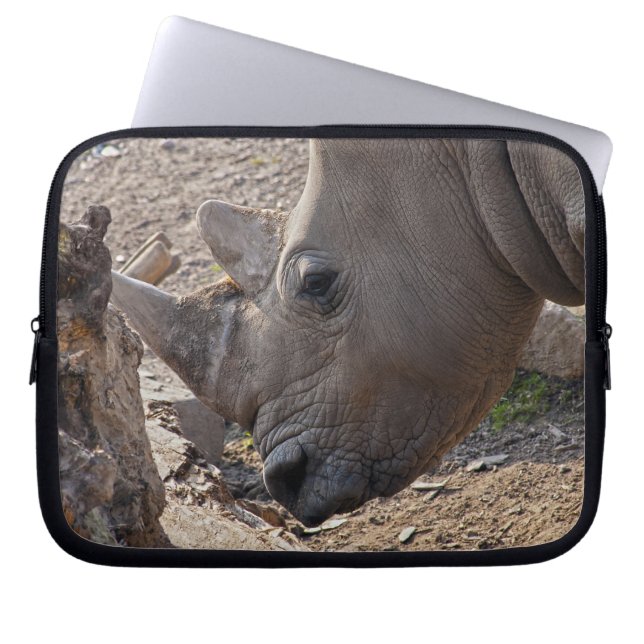 Neushoorn Laptop Sleeve (Voorkant)