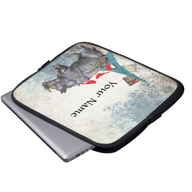  neushoorn laptop sleeve (Voorkant onderkant)