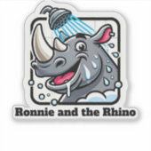 Neushoorn met aangepaste tekst sticker (Voorkant)
