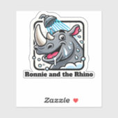 Neushoorn met aangepaste tekst sticker (Vel)