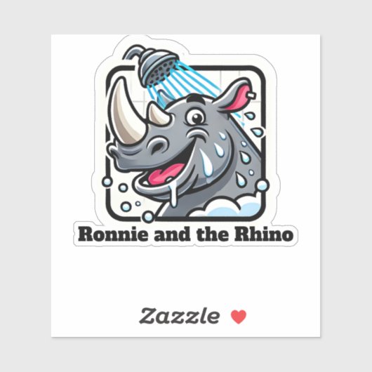 Neushoorn met aangepaste tekst sticker (Vel)