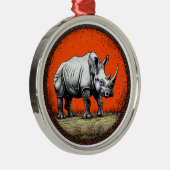 Neushoorn Metalen Ornament (Rechts)