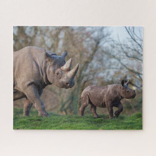 Neushoorn Moederschap Legpuzzel (Horizontaal)