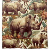  neushoorn naadloos douchegordijn (Voorkant)