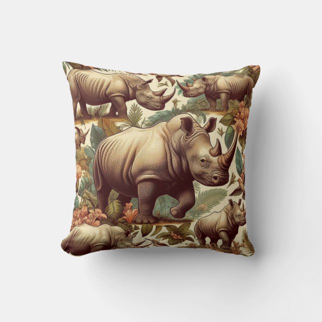  neushoorn naadloos kussen (Voorkant)