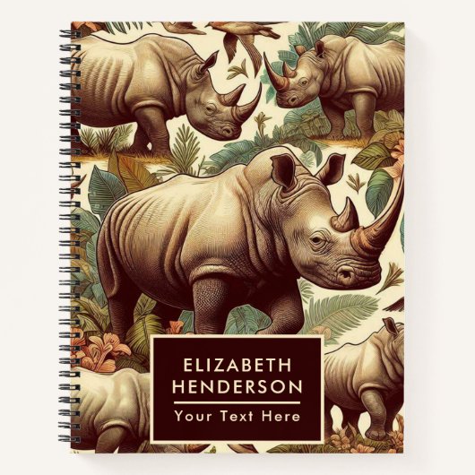 neushoorn naadloos notitieboek (Voorkant)