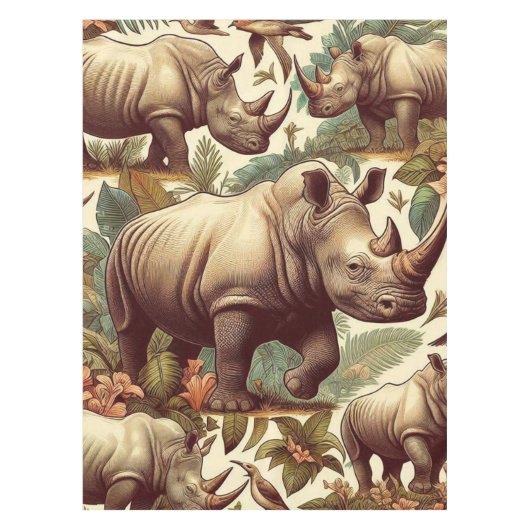neushoorn naadloos tafelkleed (Voorkant)