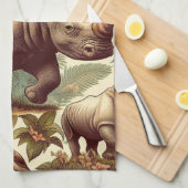  neushoorn naadloos theedoek (Quarter Fold)