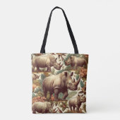 neushoorn naadloos tote bag (Achterkant)