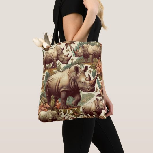neushoorn naadloos tote bag (Dichtbij)