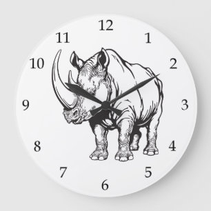 neushoorn of rhino grote klok