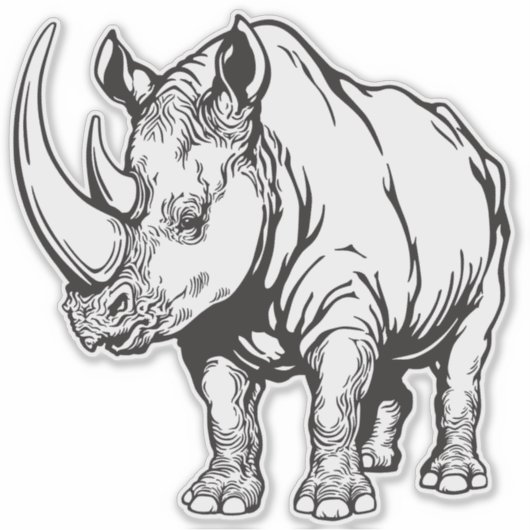 neushoorn of rhino sticker (Voorkant)
