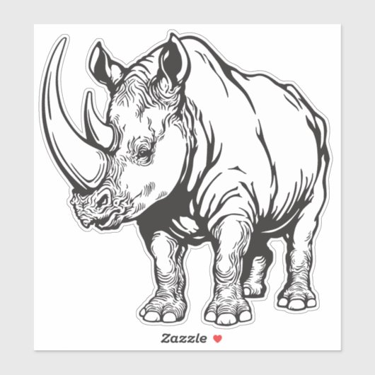 neushoorn of rhino sticker (Vel)
