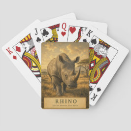 Neushoorn Oost-Afrikaanse savanne VINTAGE Pokerkaarten