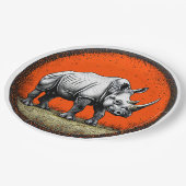🦏 Neushoorn Papieren Borden Safari Feestje Cadeau Bordje (Gekanteld)