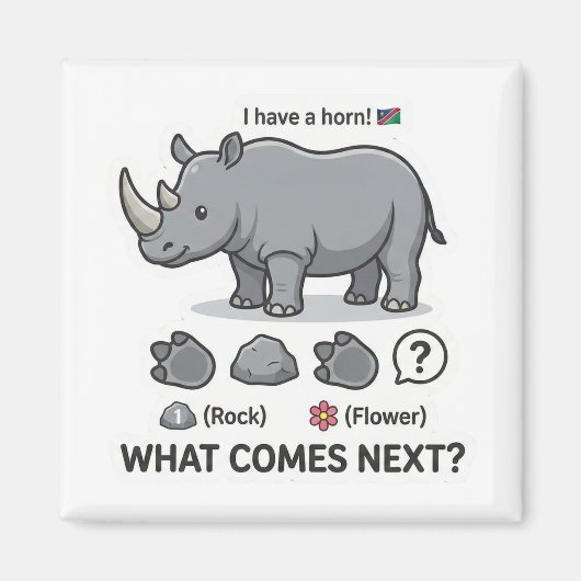 Neushoorn Patroon Logica Magneet (Voorkant)