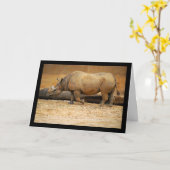 Neushoorn Portret Kaart (Gele Bloem)