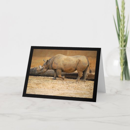 Neushoorn Portret Kaart (Voorkant)