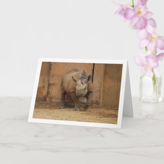 Neushoorn Portret Kaart (Orchidee)
