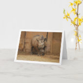 Neushoorn Portret Kaart (Gele Bloem)