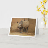 Neushoorn Portret Kaart (Gele Bloem)