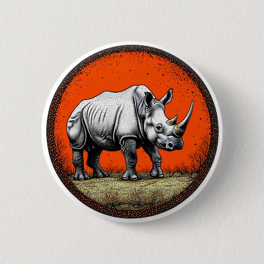 Neushoorn Ronde Button 5,7 Cm (Voorkant)