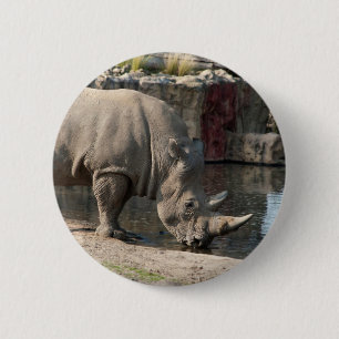 Neushoorn Ronde Button 5,7 Cm