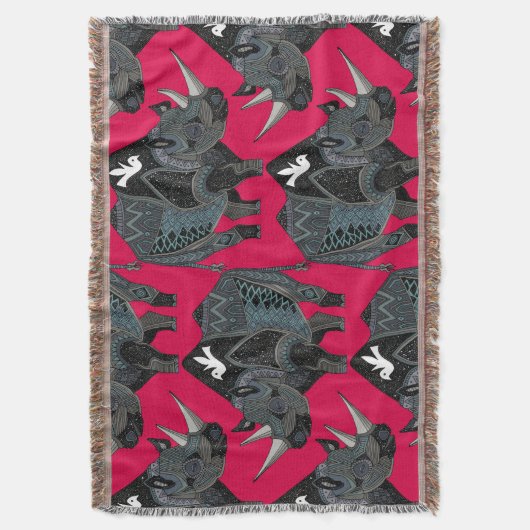 neushoorn rood deken (Voorkant Verticaal)