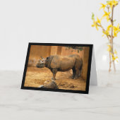 Neushoorn Rug Tegen de Muur Kaart (Gele Bloem)